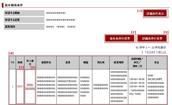 求人情報一覧画面